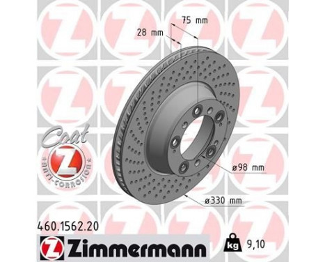 Brake Disc COAT Z 460.1562.20 Zimmermann