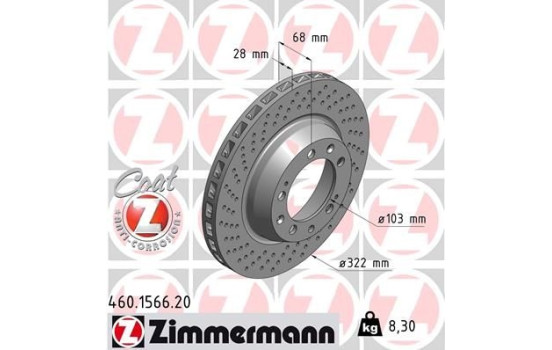 Brake Disc COAT Z 460.1566.20 Zimmermann