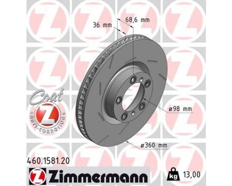 Brake Disc COAT Z 460.1581.20 Zimmermann