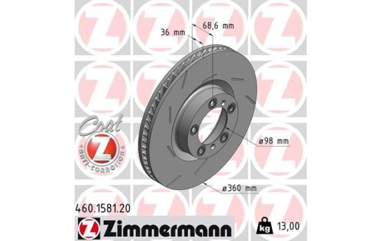 Brake Disc COAT Z 460.1581.20 Zimmermann