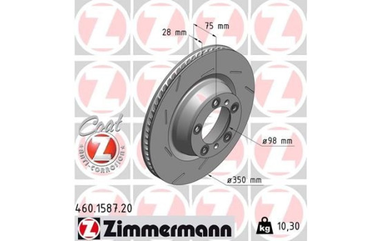 Brake Disc COAT Z 460.1587.20 Zimmermann