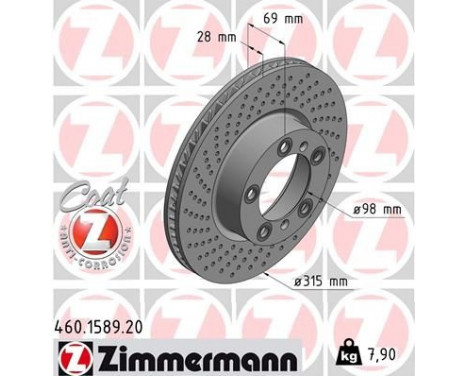 Brake Disc COAT Z 460.1589.20 Zimmermann