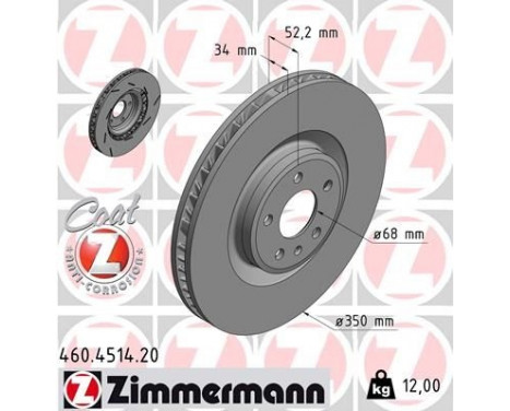 Brake Disc COAT Z 460.4514.20 Zimmermann