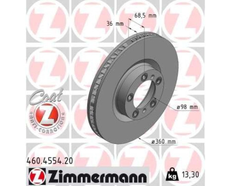 Brake disc COAT Z 460.4554.20 Zimmermann