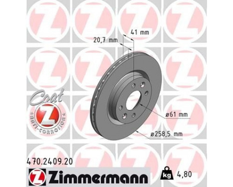 Brake Disc COAT Z 470.2409.20 Zimmermann