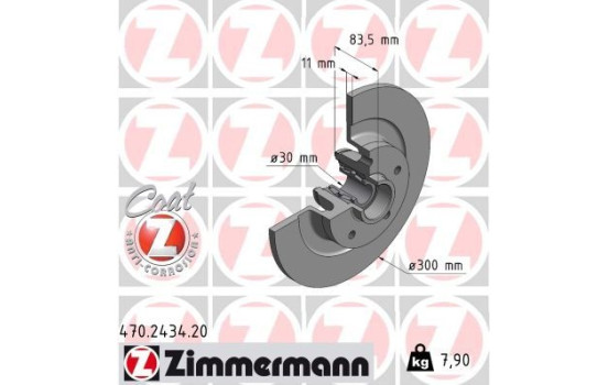 Brake disc COAT Z 470.2434.20 Zimmermann