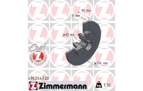 Brake disc COAT Z 470.2447.20 Zimmermann