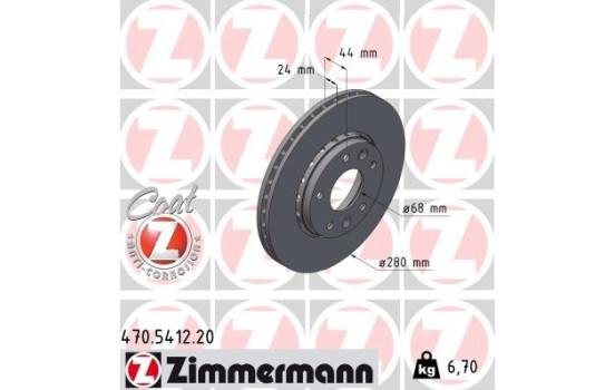 Brake disc COAT Z 470.5412.20 Zimmermann
