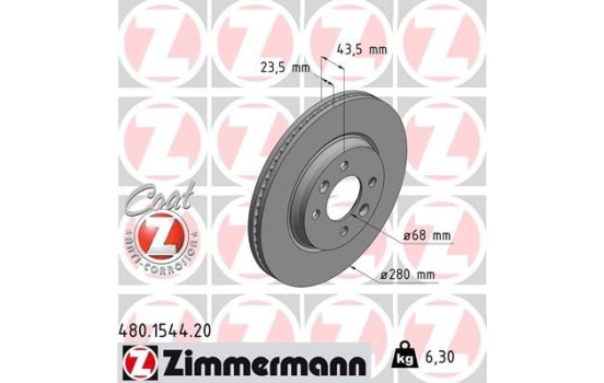 Brake Disc COAT Z 480.1544.20 Zimmermann