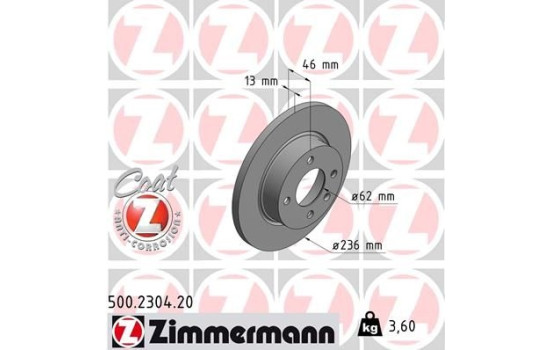 Brake Disc COAT Z 500.2304.20 Zimmermann