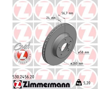 Brake Disc COAT Z 530.2456.20 Zimmermann