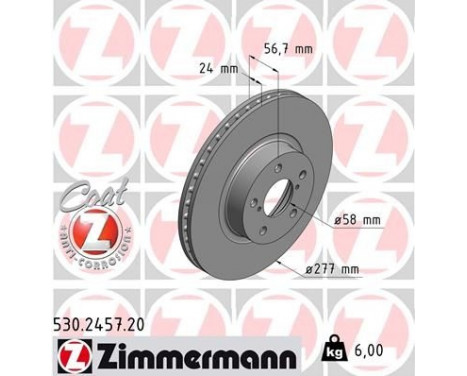 Brake Disc COAT Z 530.2457.20 Zimmermann