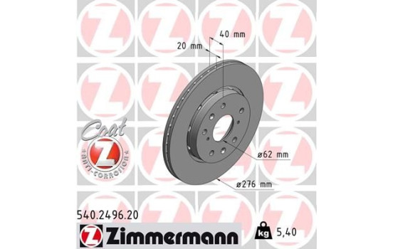 Brake Disc COAT Z 540.2496.20 Zimmermann