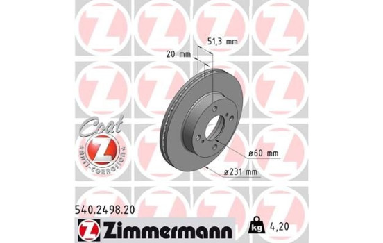 Brake Disc COAT Z 540.2498.20 Zimmermann