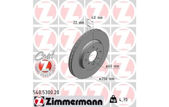 Brake Disc COAT Z 540.5300.20 Zimmermann