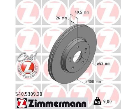 Brake Disc COAT Z 540.5309.20 Zimmermann