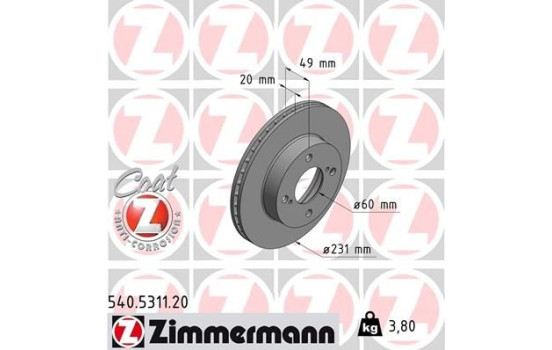Brake Disc COAT Z 540.5311.20 Zimmermann