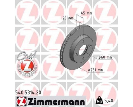 Brake Disc COAT Z 540.5314.20 Zimmermann