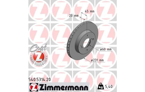 Brake Disc COAT Z 540.5314.20 Zimmermann