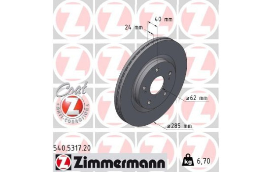 Brake disc COAT Z 540.5317.20 Zimmermann