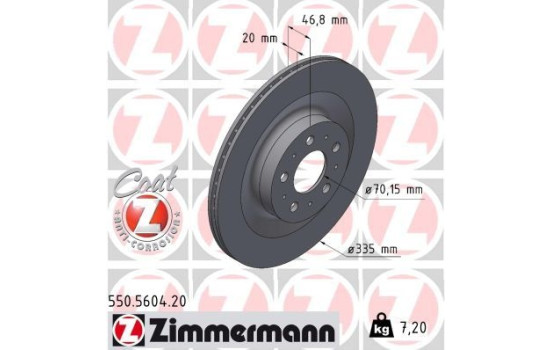 Brake disc COAT Z 550.5604.20 Zimmermann