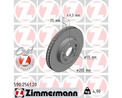 Brake Disc COAT Z 590.2561.20 Zimmermann