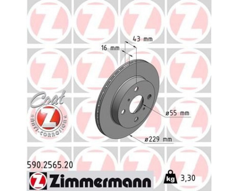 Brake Disc COAT Z 590.2565.20 Zimmermann
