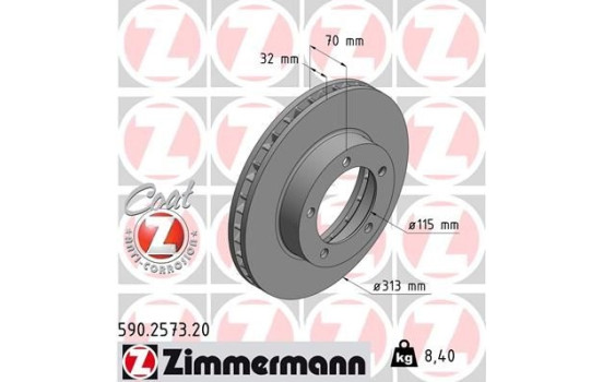 Brake Disc COAT Z 590.2573.20 Zimmermann