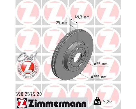 Brake Disc COAT Z 590.2575.20 Zimmermann