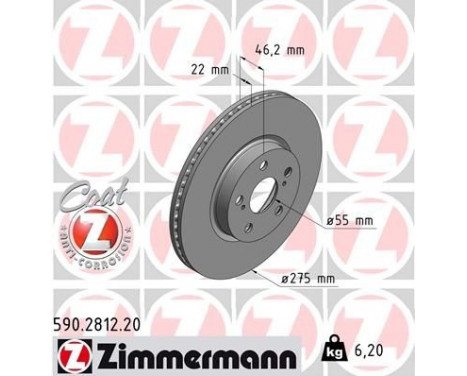 Brake Disc COAT Z 590.2812.20 Zimmermann