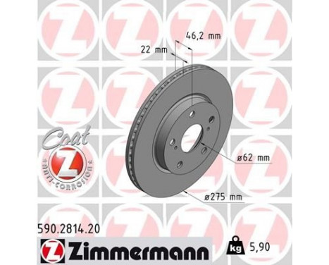 Brake Disc COAT Z 590.2814.20 Zimmermann