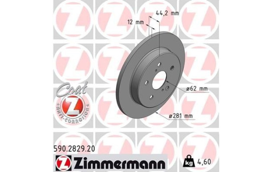 Brake Disc COAT Z 590.2829.20 Zimmermann