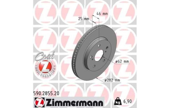 Brake disc COAT Z 590.2855.20 Zimmermann