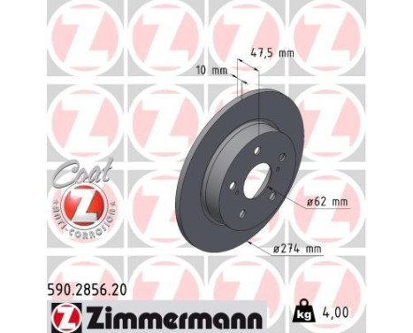 Brake disc COAT Z 590.2856.20 Zimmermann