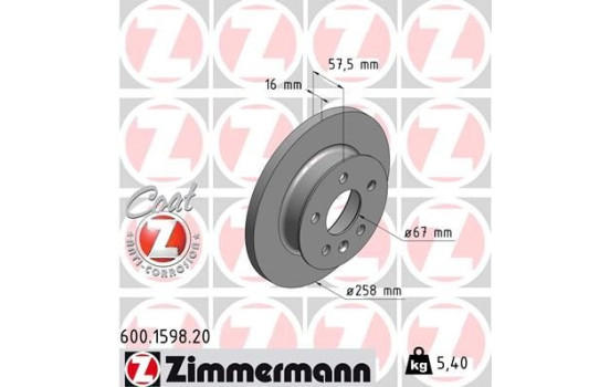 Brake Disc COAT Z 600.1598.20 Zimmermann