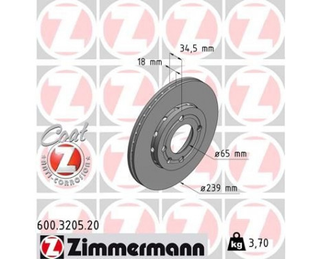 Brake Disc COAT Z 600.3205.20 Zimmermann