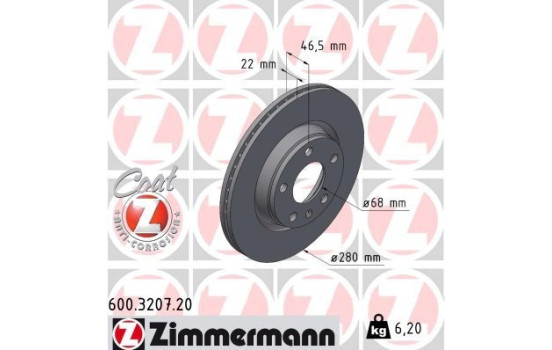 Brake Disc COAT Z 600.3207.20 Zimmermann