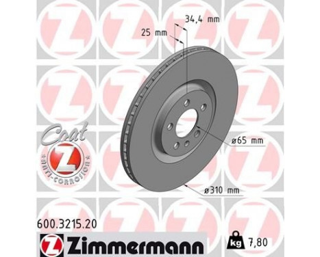 Brake Disc COAT Z 600.3215.20 Zimmermann