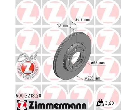 Brake Disc COAT Z 600.3218.20 Zimmermann