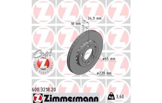 Brake Disc COAT Z 600.3218.20 Zimmermann