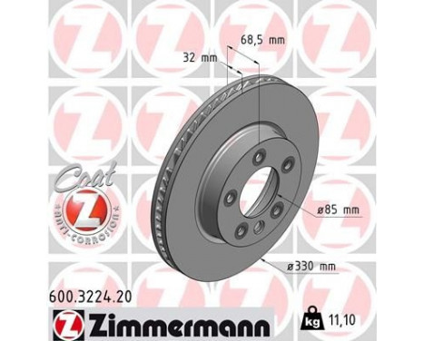 Brake Disc COAT Z 600.3224.20 Zimmermann, Image 2