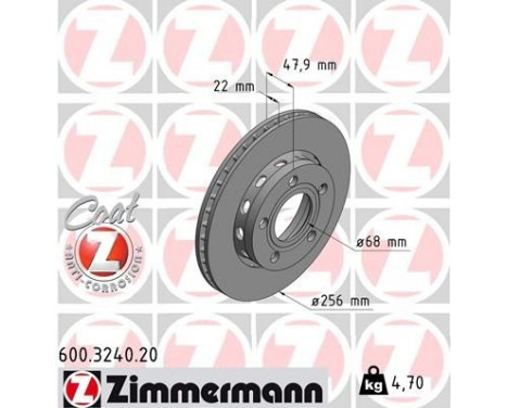 Brake Disc COAT Z 600.3240.20 Zimmermann