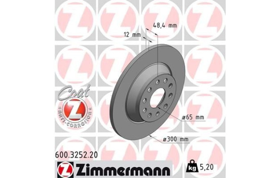 Brake Disc COAT Z 600.3252.20 Zimmermann