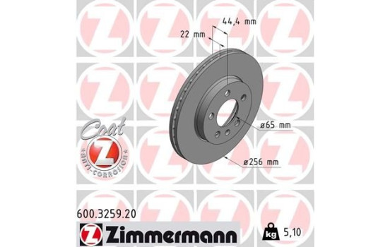 Brake Disc COAT Z 600.3259.20 Zimmermann