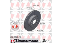 Brake disc COAT Z 600.3264.20 Zimmermann