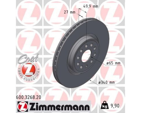 Brake disc COAT Z 600.3268.20 Zimmermann