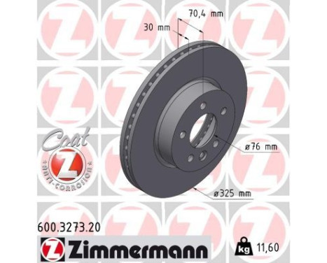 Brake disc COAT Z 600.3273.20 Zimmermann