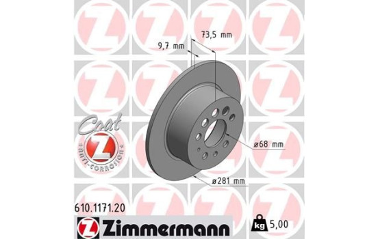 Brake Disc COAT Z 610.1171.20 Zimmermann