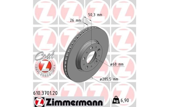 Brake Disc COAT Z 610.3701.20 Zimmermann