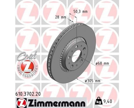 Brake Disc COAT Z 610.3702.20 Zimmermann